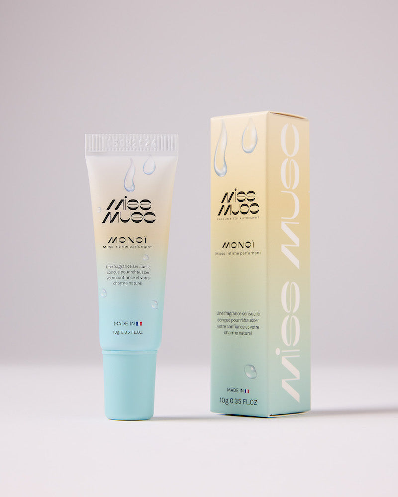 Musc intime Monoï de Miss Musc - Un parfum enivrant qui évoque les plages ensoleillées et les vacances tropicales."