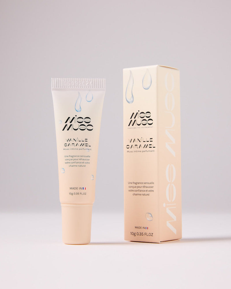 Musc Tahara Intime Vanille avec une touche de caramel - Une fragrance gourmande qui enveloppe la peau d'une douceur sucrée.
